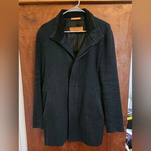 Zara Man Wear To Wear Blue Button-Up Coat Size M Medium Vintage